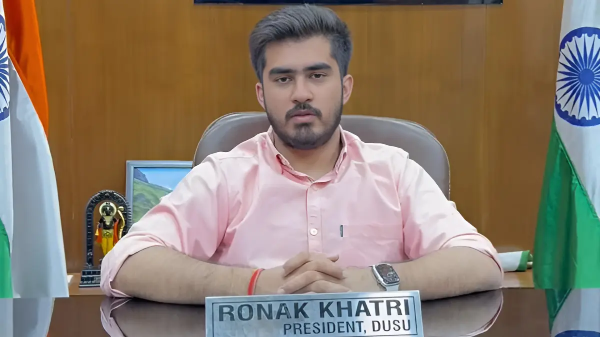 Ronak Khatri at the Delhi University Students’ Union office
